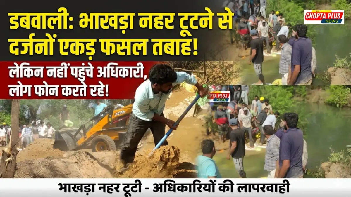 डबवाली में भाखड़ा नहर टूटने से पानी में डूबी फसलें