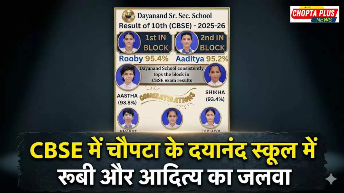 Dayanand School Chopta CBSE Topper Ruby Aditya 2026