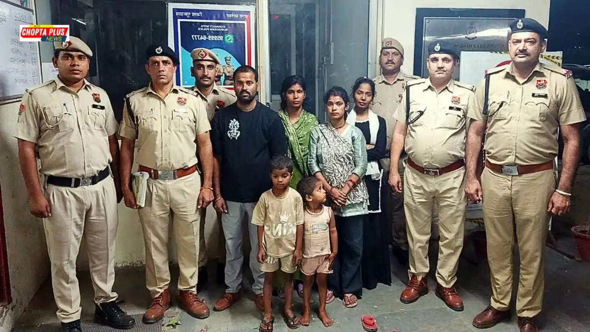 गुरुग्राम के मानेसर में लापता बच्चों को तलाशने के लिए सीसीटीवी की जांच करती पुलिस टीम और रेस्क्यू का दृश्य।