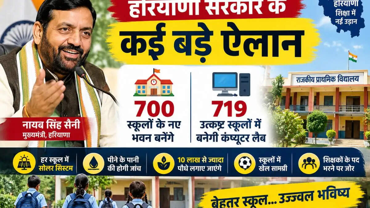 हरियाणा में शिक्षा व्यवस्था सुधारने की तैयारी, 700 स्कूलों में बनेंगे नए भवन; 719 स्कूलों में लगेंगी कंप्यूटर लैब