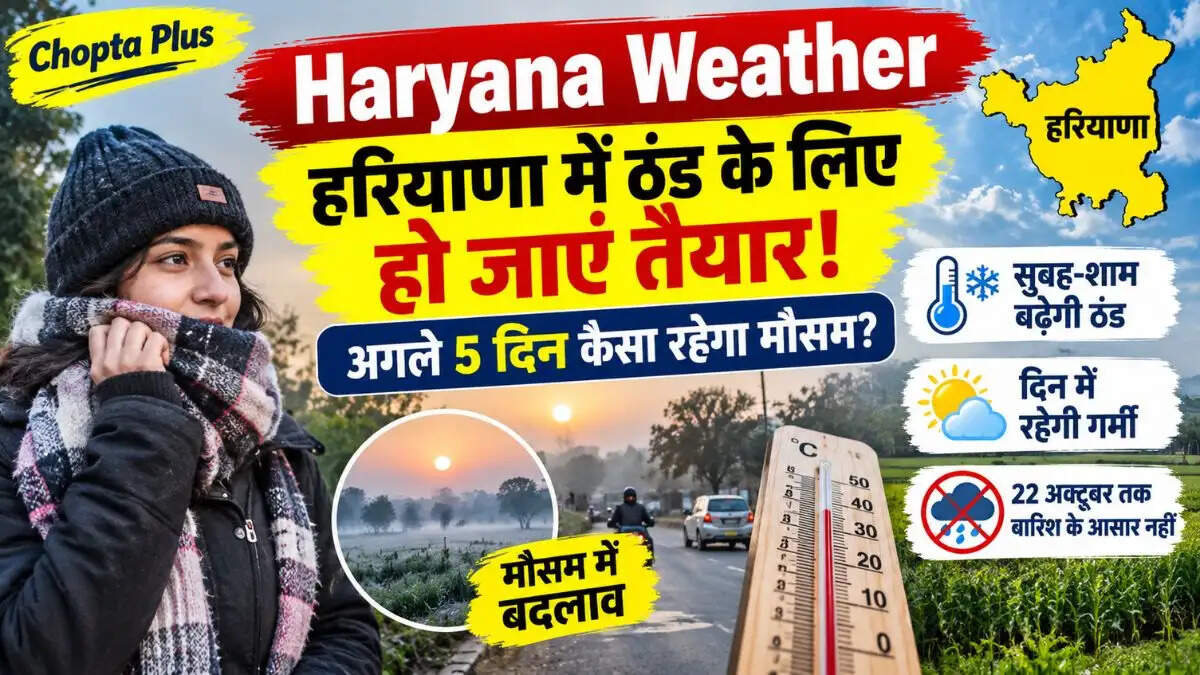 हरियाणा में ठंड के लिए हो जाएं तैयार! अगले 5 दिन कैसा रहेगा मौसम, जानें पूरा अपडेट