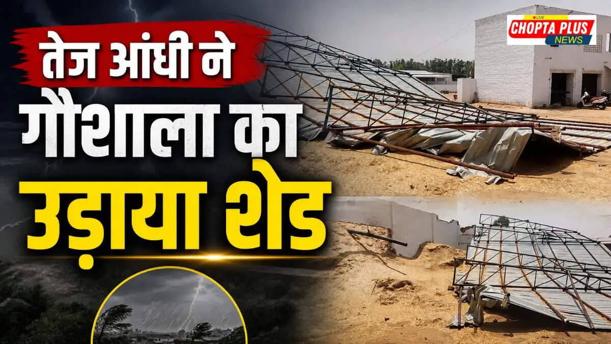 Storm damage Haryana Sirsa gaushala shed collapse Chopta