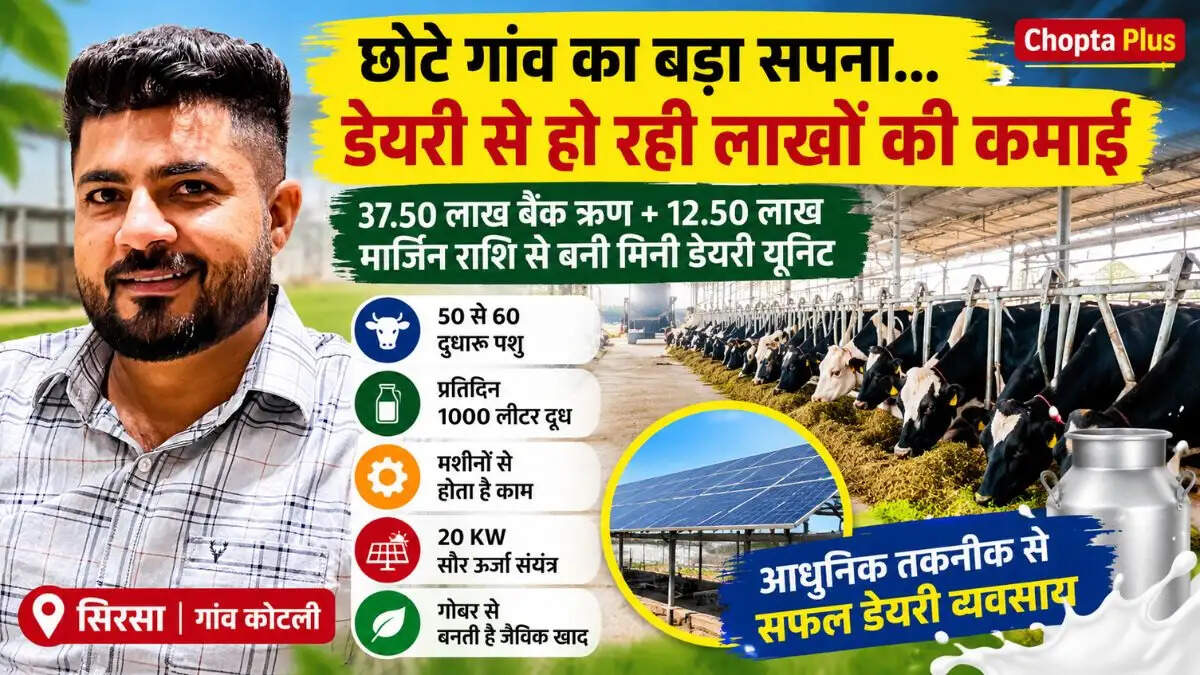 सोनू कंबोज ने स्थापित की हाईटेक डेयरी, 60 पशुओं से प्रतिदिन 1000 लीटर तक पहुंचा दूध उत्पादन