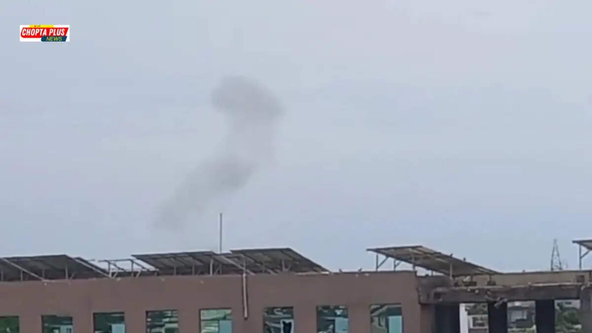 पंचकूला के रामगढ़ में डीआरडीओ की टीबीआरएल इकाई द्वारा किए गए हाई कैलिबर बम परीक्षण का दृश्य